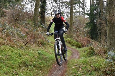 Team Tredz rider Alex tackles a trail